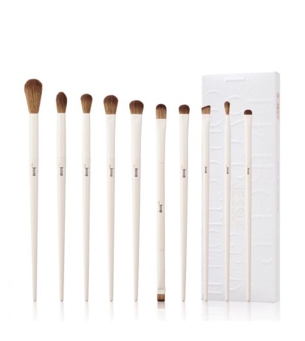 JESSUP BEAUTY Luxury Light Gray Precision Eye Makeup Brush Set 10pcs